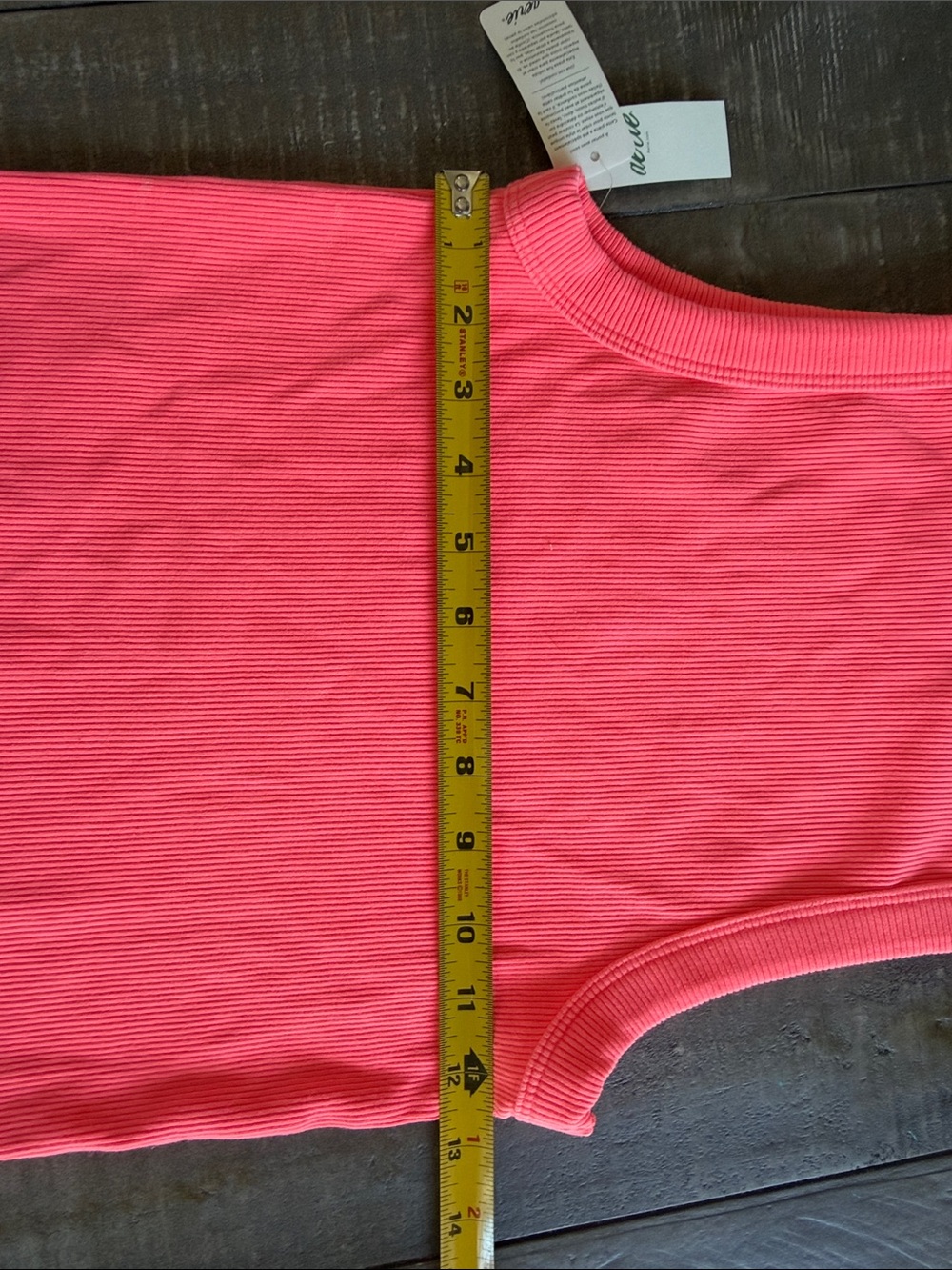 aerie Ribbed Tank Top - Neon Coral Pink - Picture 4 of 4